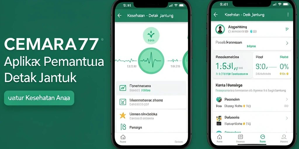 Tampilan antarmuka CEMARA77 yang intuitif untuk pemantauan detak jantung.