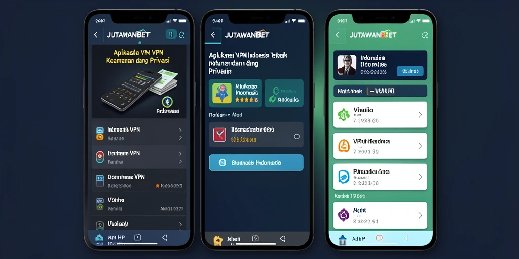 Antarmuka aplikasi JUTAWANBET dengan fitur keamanan VPN yang canggih.