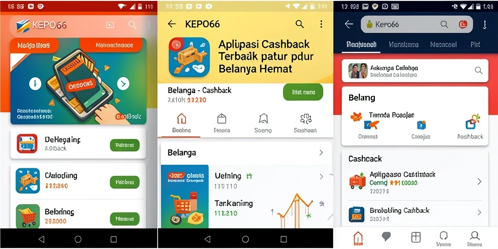 Antarmuka pengguna KEPO66 menampilkan berbagai penawaran Cashback menarik.
