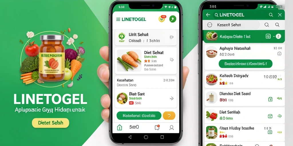Antarmuka LINETOGEL yang intuitif dan fungsional untuk diet sehat.