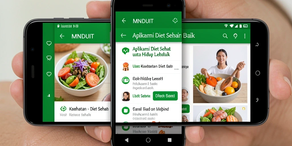 Antarmuka MNDUIT yang menarik dan fungsional untuk Diet Sehat.