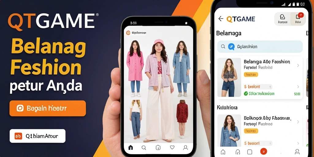 Tampilan antarmuka pengguna aplikasi QTGAME yang stylish dan modern.
