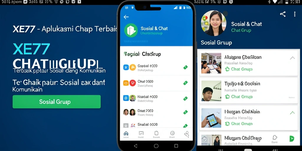 Tampilan antarmuka XE77 yang modern dan menarik untuk Chat Grup.