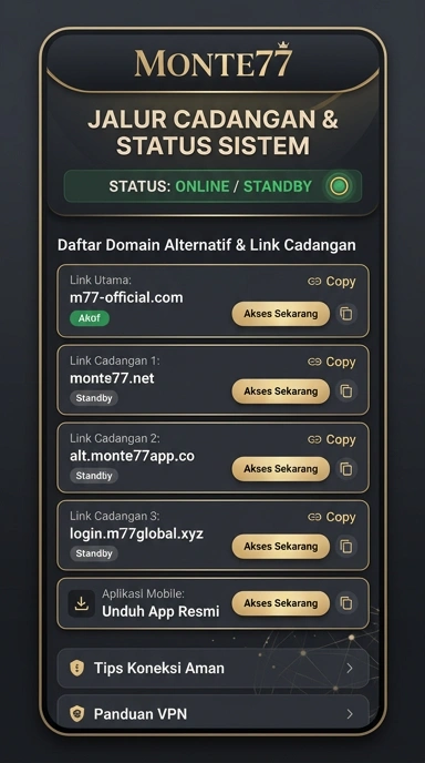 Tampilan link alternatif monte77